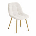 Esszimmerstuhl Bouclé Creme mit goldfarbenen Stahlbeinen 55 x 60 x 86 cm