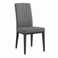 Esszimmerstuhl Grau mit Polyester-Samtbezug und Massivholzbeinen 45 x 55 x 99 cm
