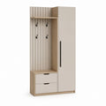Garderobenschrank mit Schuhfach Beige Eiche-Optik Spanplatte 100 x 40 x 190 cm
