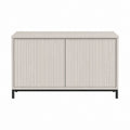 Schuhschrank mit 2 Türen in Beigegrau aus lackiertem MDF 100 x 40 x 80 cm
