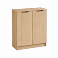 Schuhschrank mit 2 Türen Eiche hell Spanplatte rechteckig 80 x 35 x 100 cm
