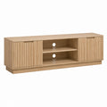 TV-Lowboard eichefarben MDF mit Eichenfurnier rechteckig 160 x 40 x 55 cm