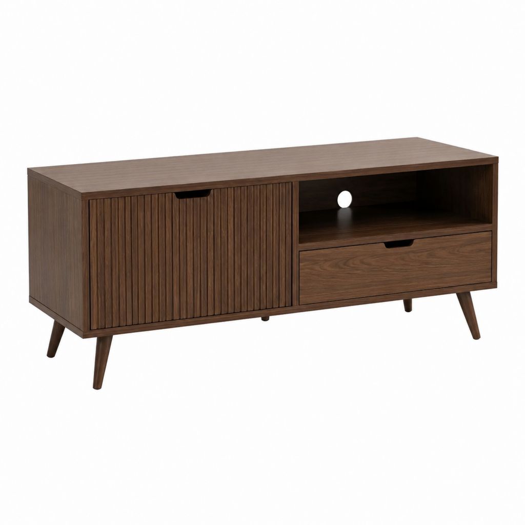 TV-Lowboard Walnuss Spanplatte rechteckig 140 x 40 x 60 cm