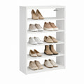 Schuhregal Weiß aus melaminbeschichteter Spanplatte rechteckig 60 x 30 x 100 cm mit 5 Ablagen