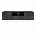 TV-Lowboard Schwarz Spanplatte Betonoptik Rechteckig 160 x 40 x 50 cm